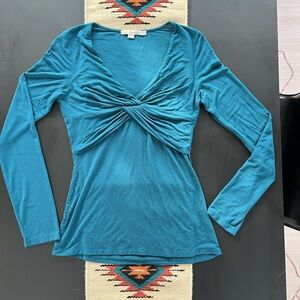 Boden Teal Long Sleeve Women's Top Size 4 US